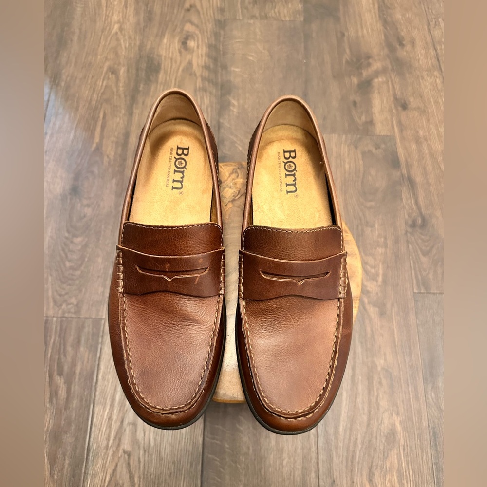 BORN Men's Penny Loafer Slip On Leather Shoes, Size 10.5 M